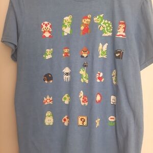 Nintendo Super Mario Bros Blue Shirt